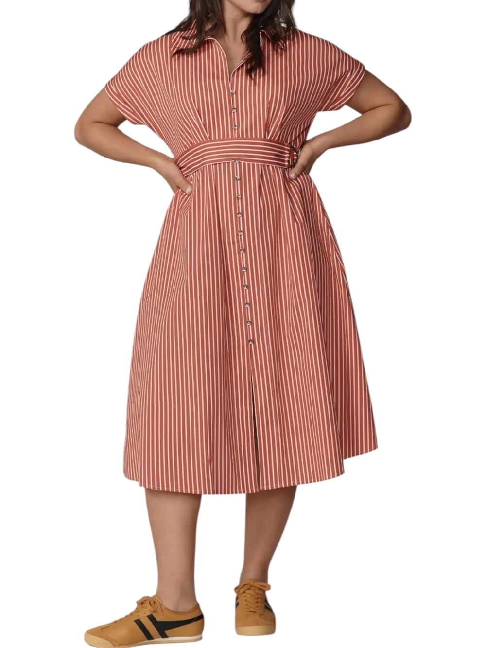 Anthropologie Universal Standard Plus Cotton Poplin Midi Shirtdress